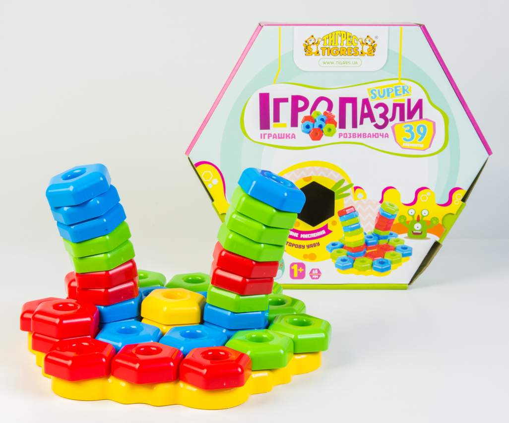 Мозаїка «Ігро пазли SUPER» з 39 елементів, у коробці 30х35х6,5 см, ТМ Тигрес