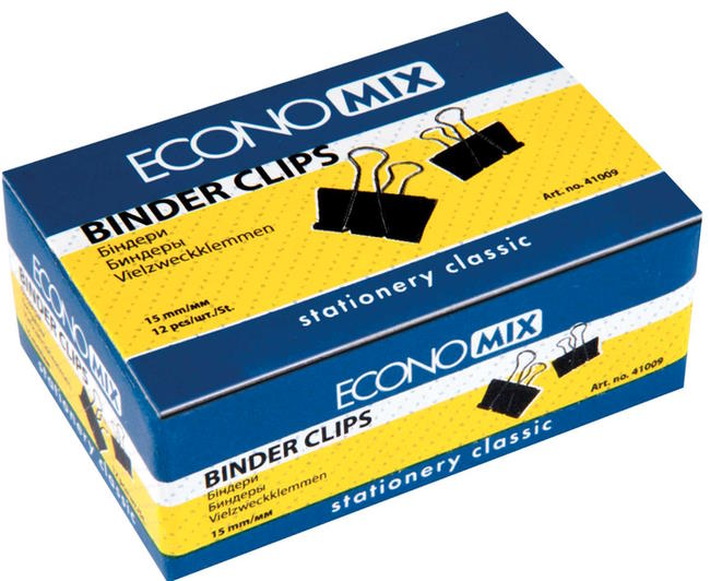 Біндери для паперу 15 мм, 12 шт., ТМ Economix