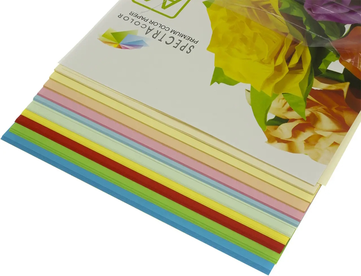 Папір кольоровий А4 100 аркушів на 10 кольорів 80 г/м2, супер мікс, SPECTRA COLOR