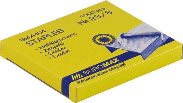 Скоби № 23/8, 1000 шт. «Люкс» ТМ Buromax