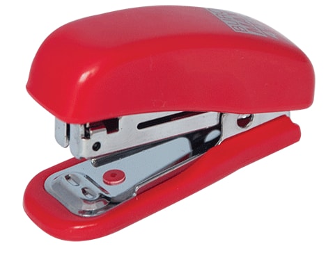 Степлер пластиковий міні до 10 аркушів під скобу № 10, червоний, ТМ Buromax