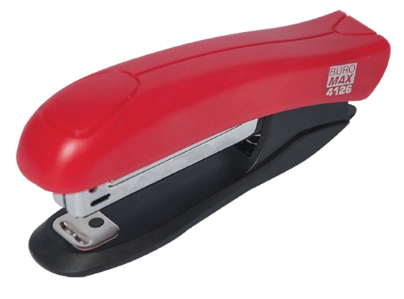 Степлер пластиковий до 10 аркушів під скобу № 10, червоний, ТМ Buromax