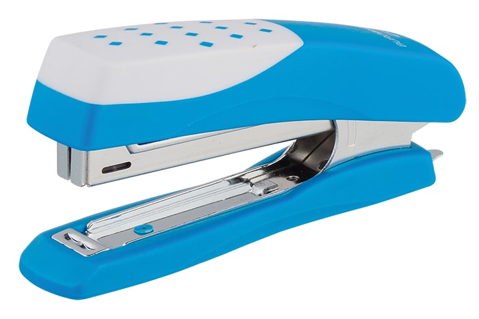 Степлер пластиковий «Шахматка» до 10 аркушів під скобу № 10 блакитний, ТМ Buromax