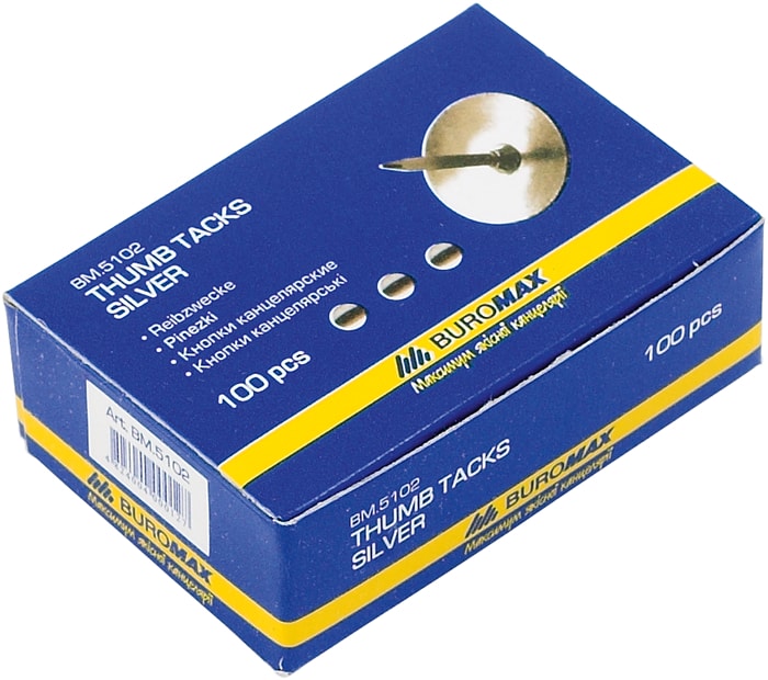 Кнопки нікельовані 100 шт., ТМ Buromax