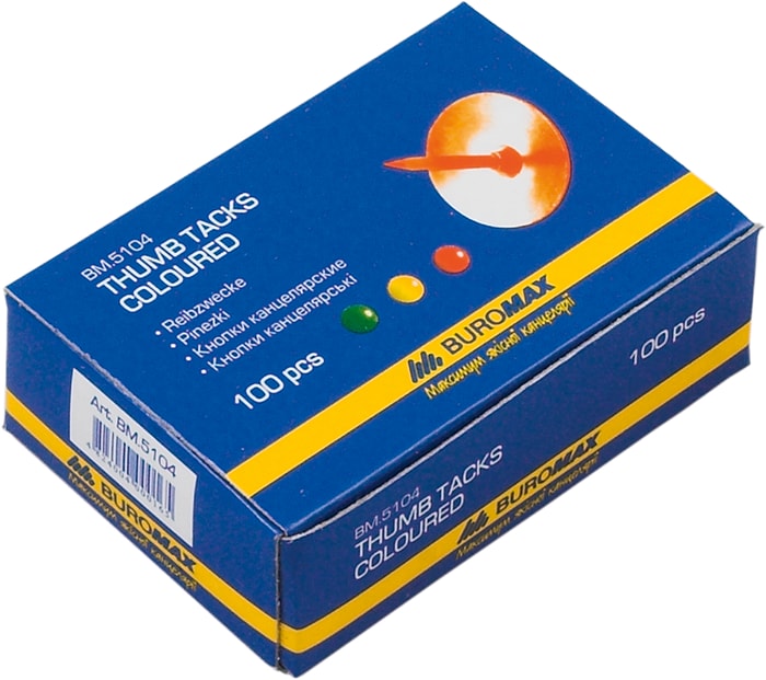 Кнопки кольорові 100 шт., ТМ Buromax