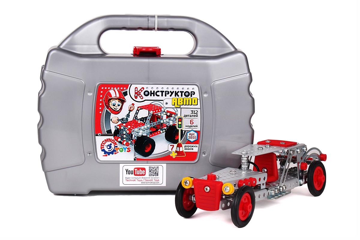 Конструктор металевий «Авто» на 312 деталей, у коробці 27х22,5х8,5 см, ТМ Технок