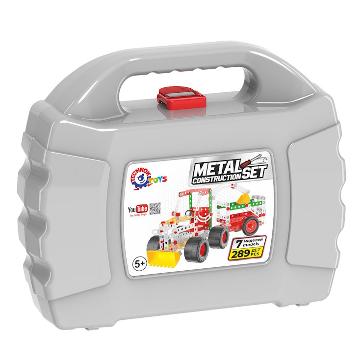 Конструктор металевий «Будтехніка» на 289 деталей, у коробці 27х22,5х8,5 см, ТМ Технок