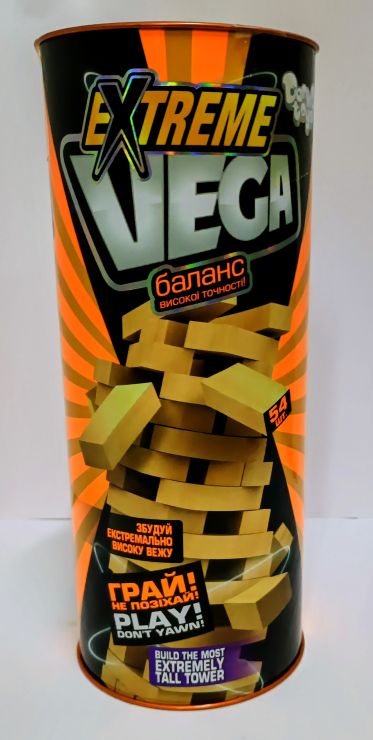 Гра настільна «VEGA. EXTREME» розвиваюча на 54 брусочка, у коробці 22х9х9 см, ТМ Данко Тойс