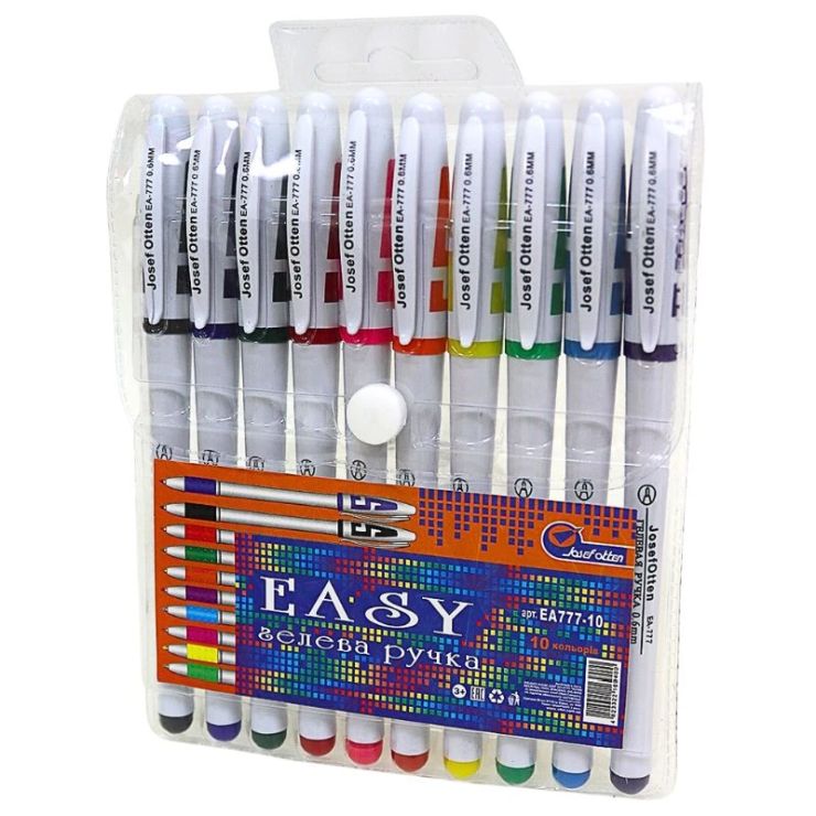 Набір гелевих ручок на 10 кольорів у білому корпус, J. Otten