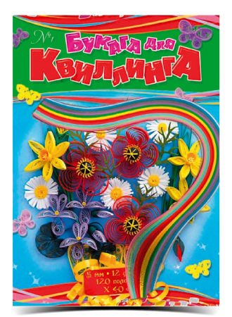 Папір для квілінгу №01 на 12 кольорів товщиною 5 мм та довжиною 420 мм, ТМ Рюкзачок