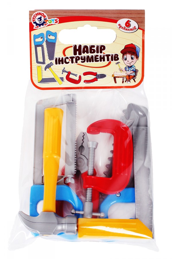Набір інструментів з 6 предметів, у пакеті 32х17х5 см, ТМ Технок