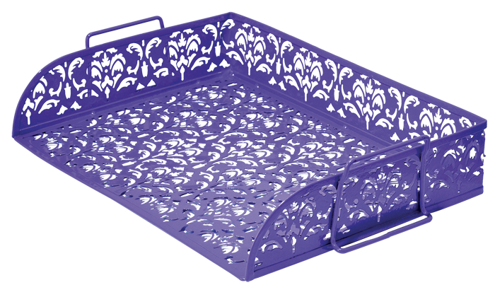 Лоток «Barocco» горизонтальний металевий 320х250х7 мм, фіолетовий, ТМ Buromax