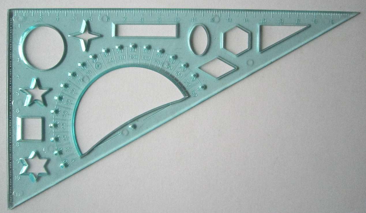 Трикутник 20 см 60°х90°х30° трафарет геометричних фігур