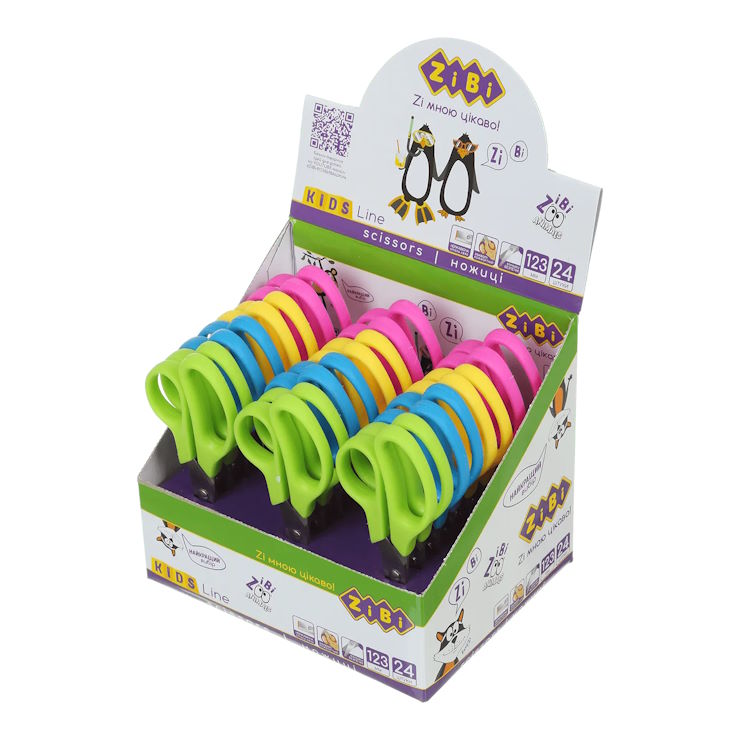 Ножиці дитячі 12,3 см з пластиковою ручкою, в асортименті, TM ZiBi