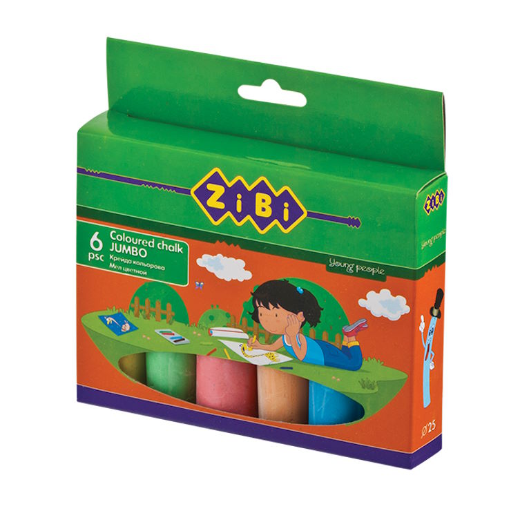 Крейда кольорова 6шт., JUMBO, картонна коробка