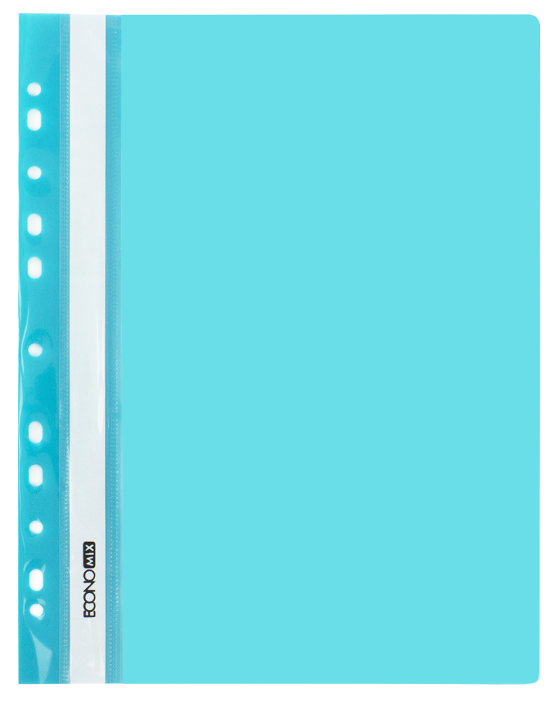 Папка-швидкозшивач А4 з прозорим верхом з перфорацією, бірюзова, ТМ Economix
