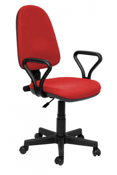 Крісло поворотне «Престиж» шкірзам, червоне, Новий Стиль