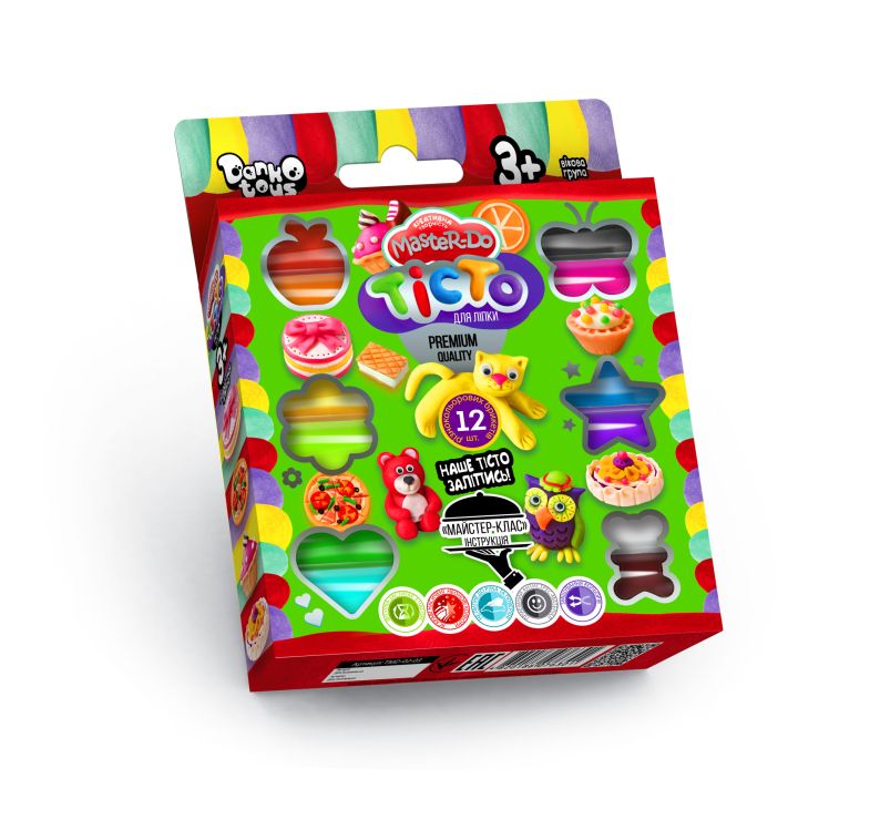 Набір тіста для ліплення «Master Do» на 12 кольорів по 20 г, у коробці 12х16х2,5 см, ТМ Данок Тойс