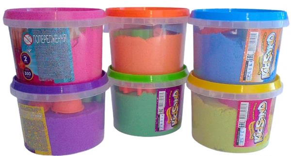Кінетичний пісок «KidSand» у банці по 350 г, в асортименті, ТМ Данко Тойс