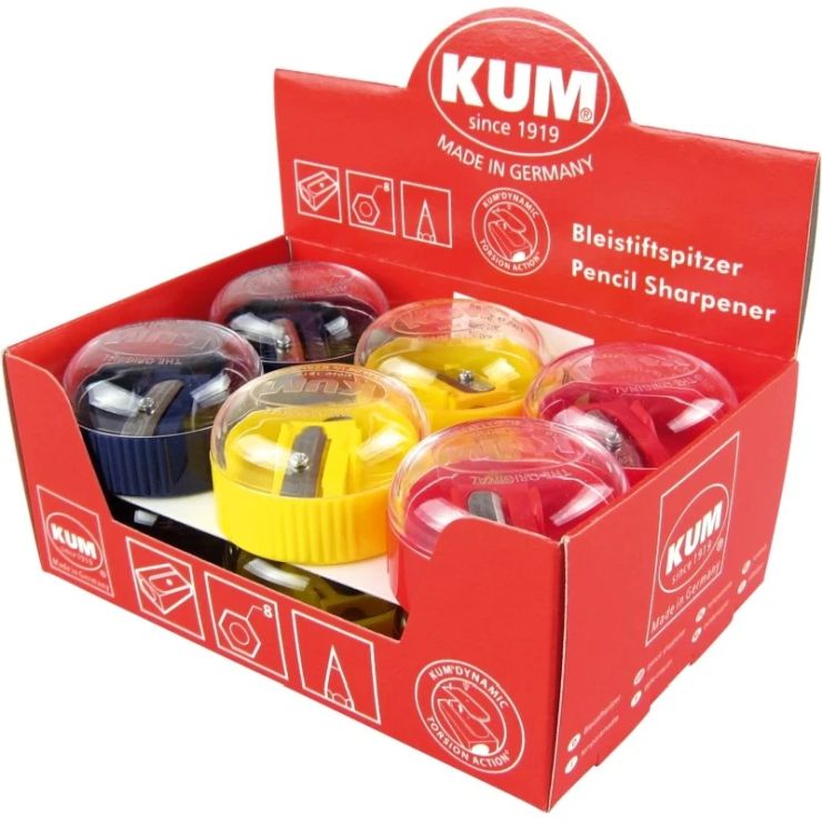 Точилка з контейнером пластикова кругла, в асортименті, ТМ Kum