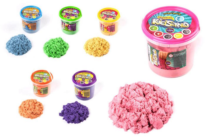 Кінетичний пісок «KidSand» у банці по 1200 мл, в асортименті, ТМ Данко Тойс