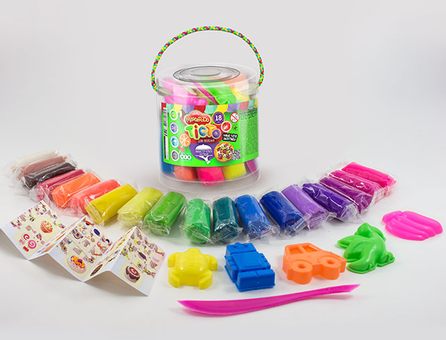 Тісто для ліплення «Master Do» на 18 кольорів з аксесуарами, у тубі 10х10 см, ТМ Данко Тойс