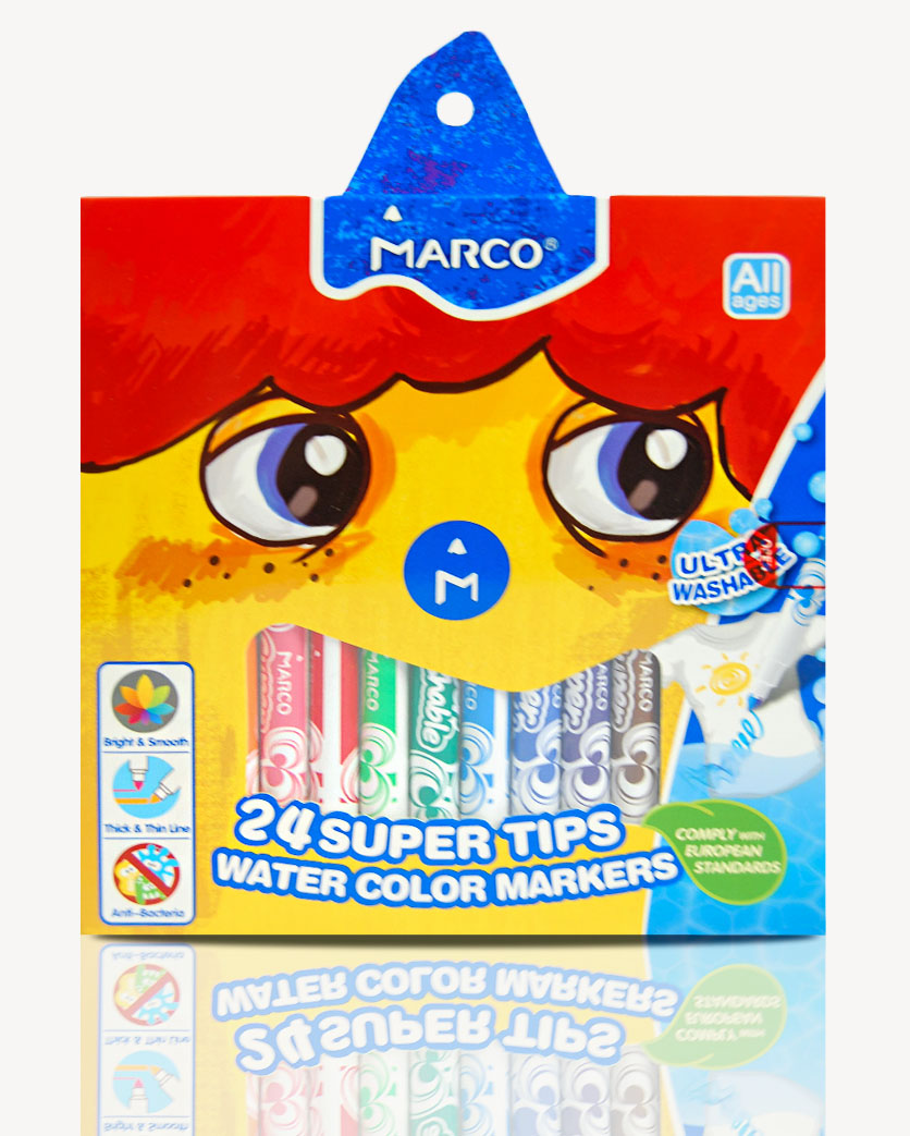 Фломастери «Super Washable» на 24 кольори, ТМ Marco
