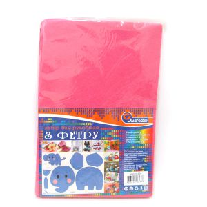 Фетр A4 170 gsm 1,2 мм, рожевий, 10 аркушів, ТМ J.Otten