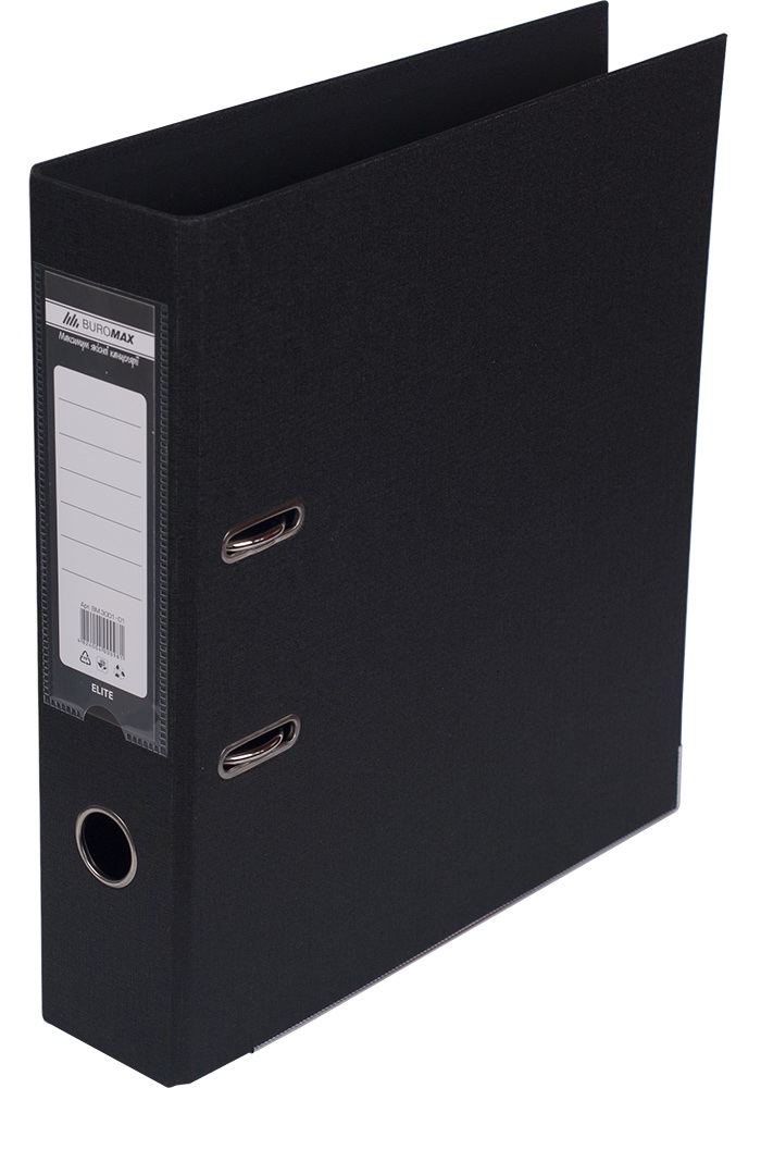 Папка-реєстратор «ELITE» А4 двостороння збірна 70 мм PP чорна, ТМ JOBMAX