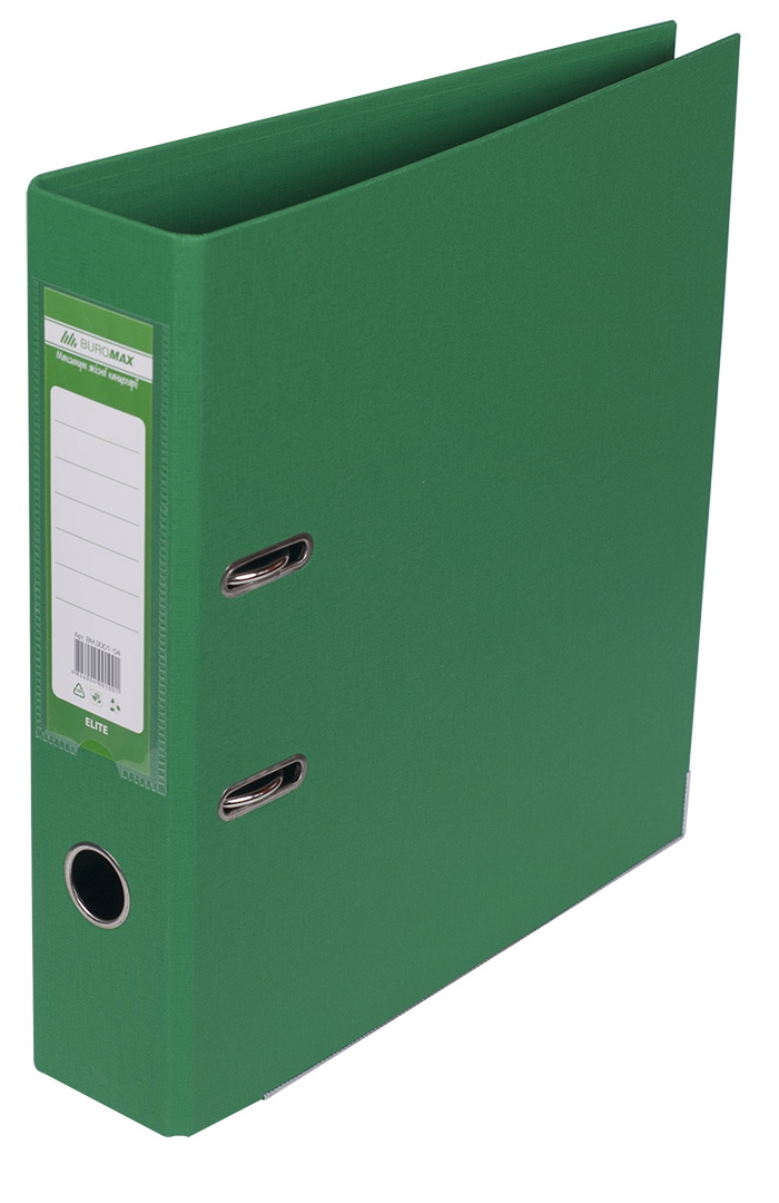 Папка-реєстратор «ELITE» А4 двостороння збірна зелена 70 мм PP, ТМ JOBMAX