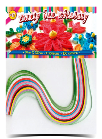 Папір для квілінгу №17 на 10 кольорів товщиною 10 мм та довжиною 420 мм, ТМ Рюкзачок