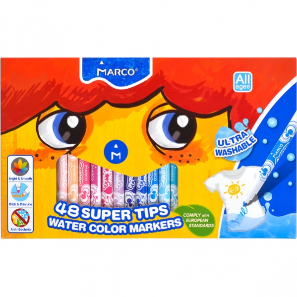 Фломастери «Super Washable» на 48 кольорів, ТМ Marco
