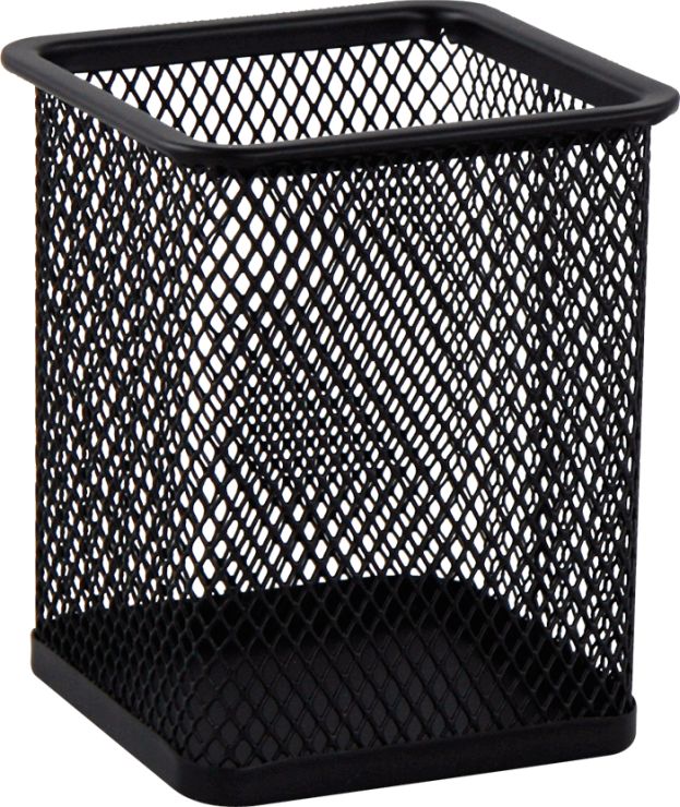 Підставка для ручок «Квадратна» 8х8х9,5 см металева чорна, ТМ Buromax