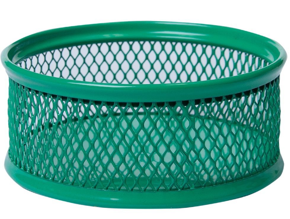 Підставка для скріпок «Сітка» 80х80х40 мм металева, зелена, ТМ Buromax