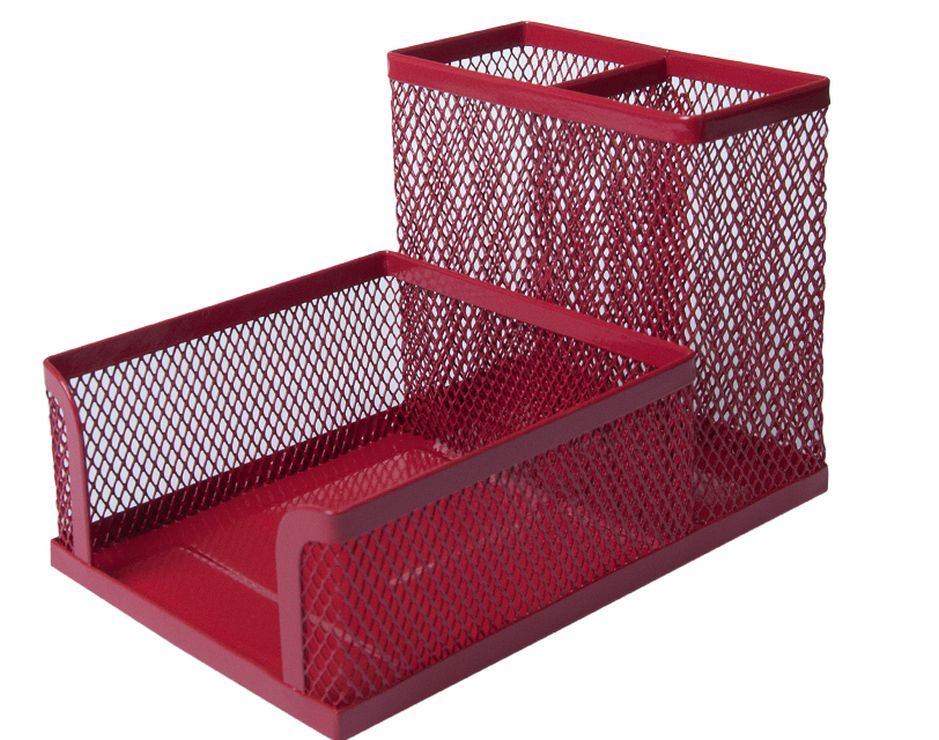 Органайзер настільний металевий 100х150х90 мм, червоний, ТМ Buromax