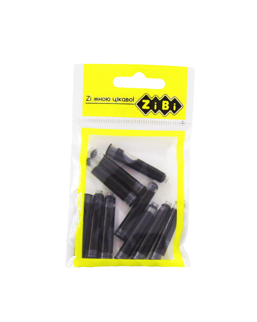 Набір капсул з чорнилами, чорний, у блістері, 10 шт, ТМ Zibi