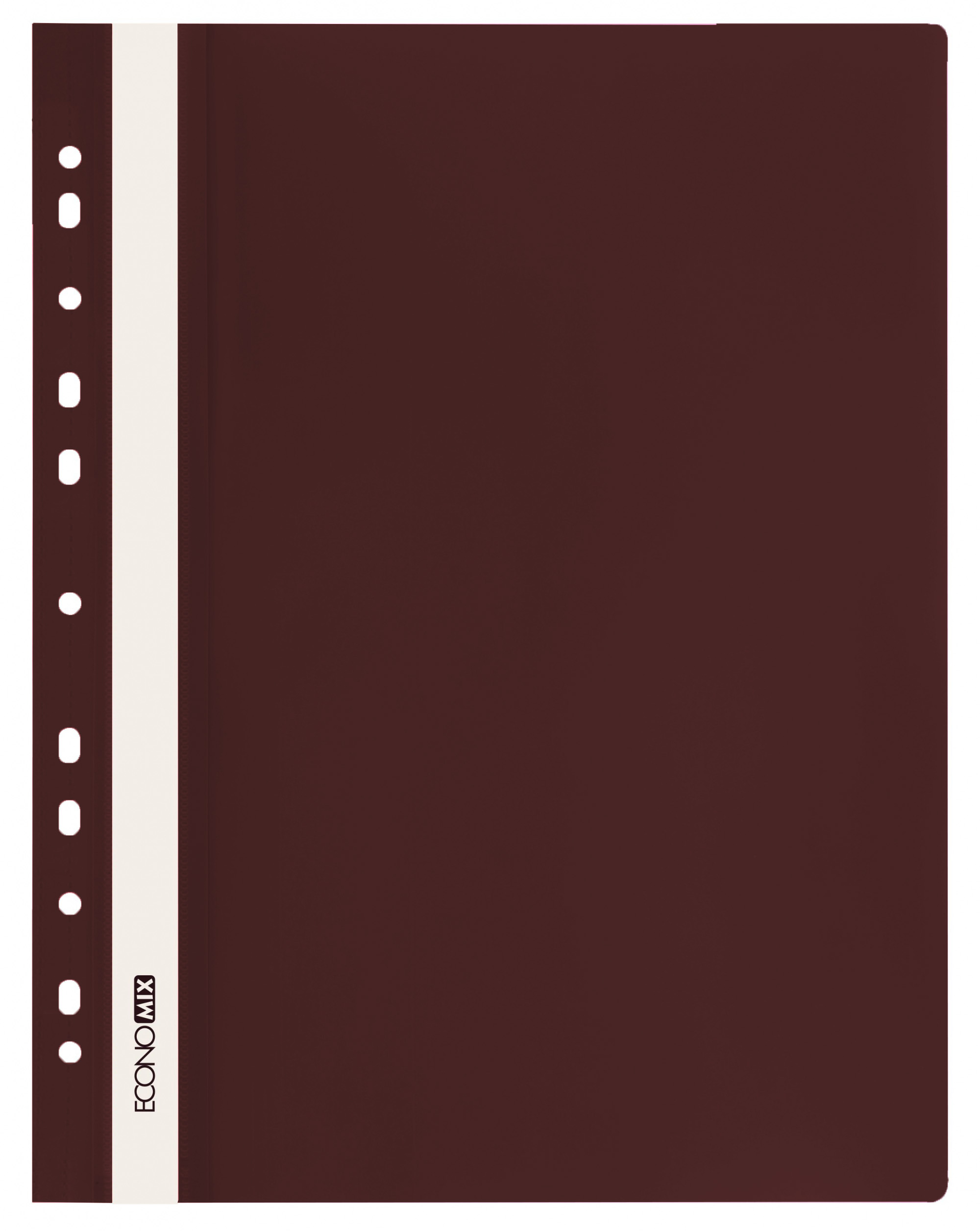 Папка-швидкозшивач А4 з прозорим верхом з перфорацією, бордова, ТМ Economix