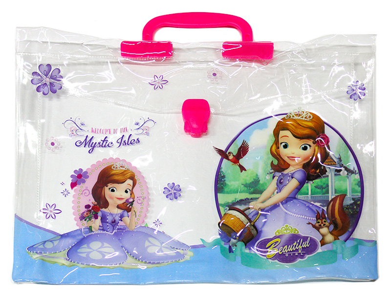 Папка-портфель «Принцеса» 38х28х4,5 см пластикова з ручкою, ТМ Leader