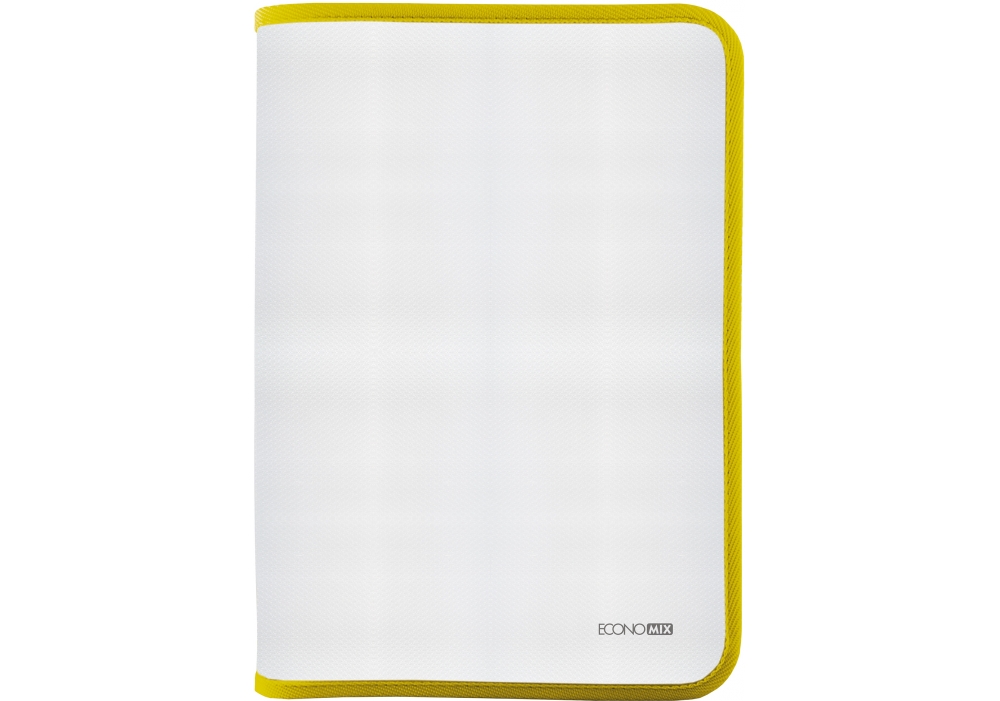 Папка-пенал на блискавці А4 прозора з фактурою «тканина»,жовта, ТМ Economix