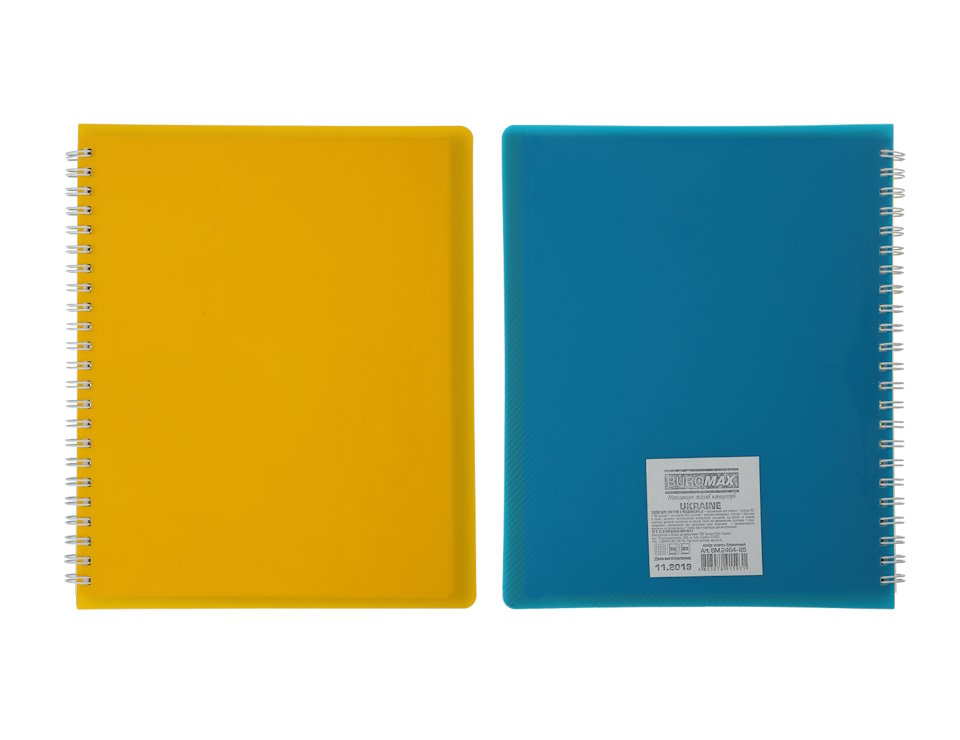Зошит з роздільниками «UKRAINE» В5 на 96 аркушів у клітинку на спіалі збоку з пластиковою обкладинкою, TM Buromax