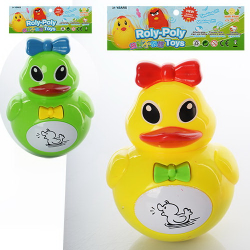 Неваляшка «Качечка» 13 см, музика, світло, на батарейці, у пакеті 15,5х19х9 см