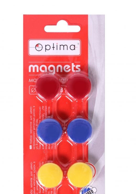 Набір магнітів з 8 шт діаметром 20 мм, ТМ Optima