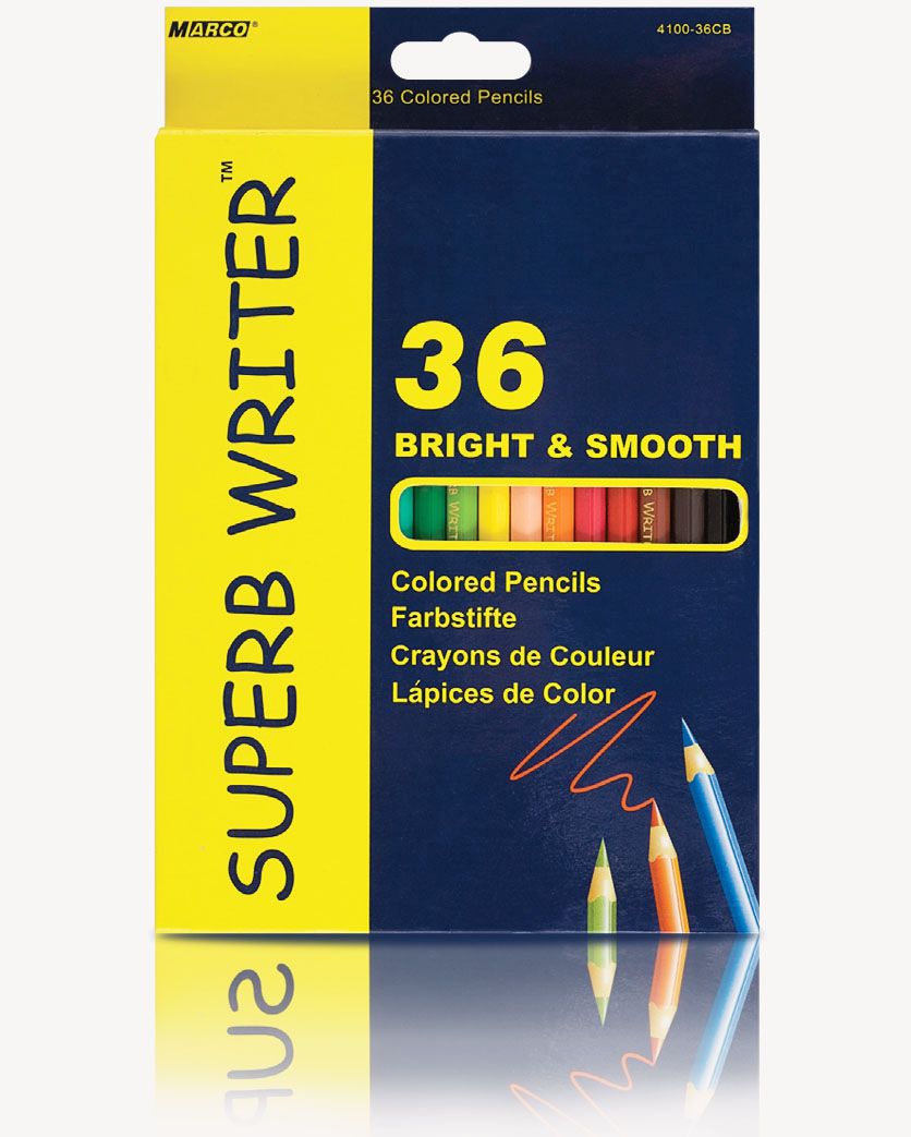 Олівці «Super Writer» шестигранні на 36 кольорів, ТМ Marco