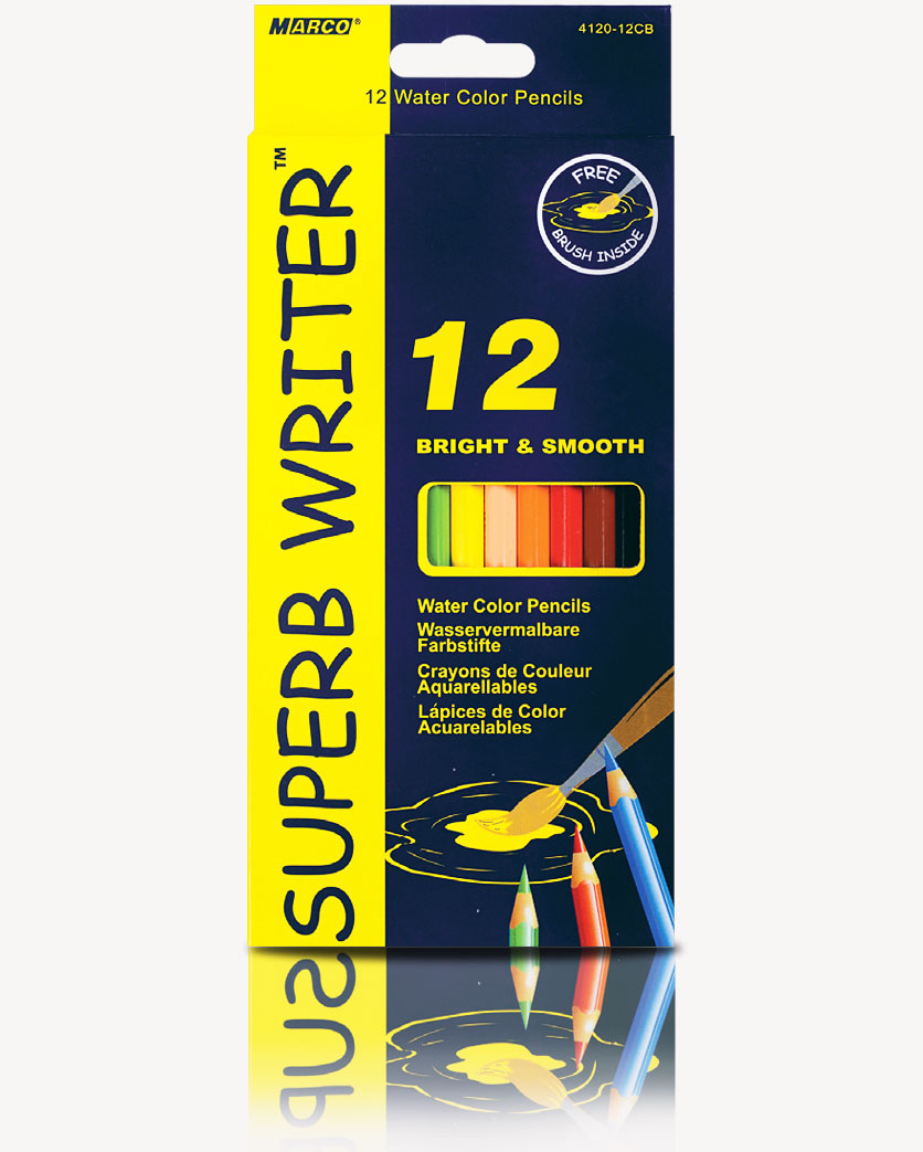 Олівці «Super Writer» акварельні на 12 кольорів, ТМ Marco