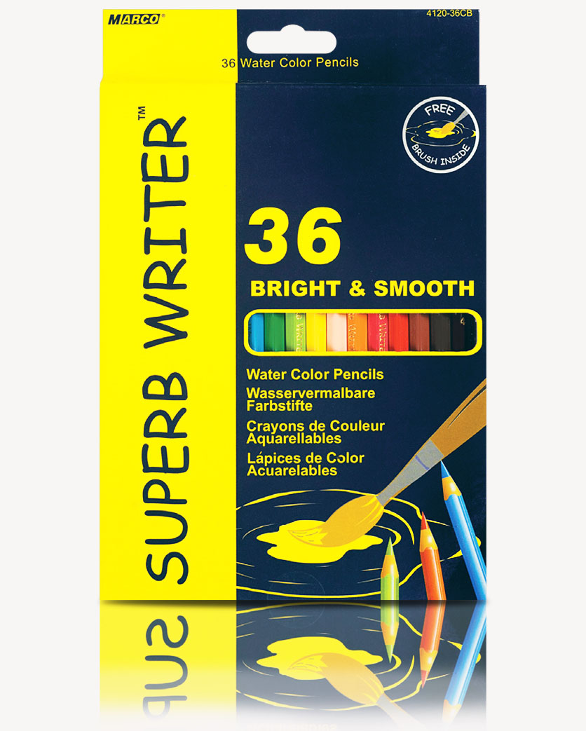 Олівці «Superb Writer» акварельні на 36 кольорів, ТМ Marco