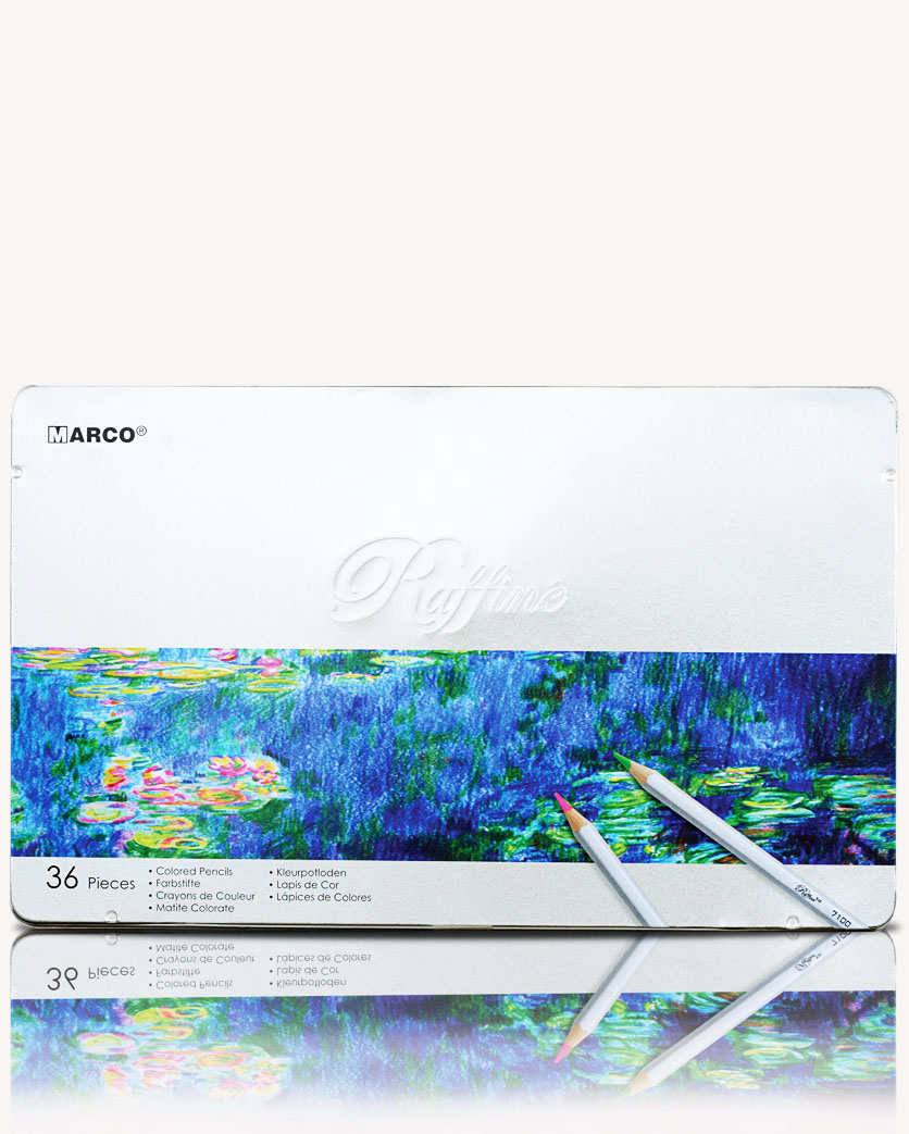 Олівці «Reffine» шестигранні на 36 кольорів у металевій упаковці, ТМ Marco
