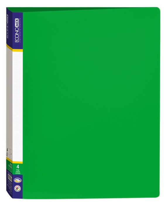 Папка пластикова А4 на 4 кільця зелена, ТМ Economix