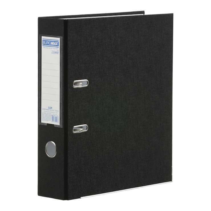 Папка-реєстратор «LUX» А4 одностороння збірна 70 мм PP, чорна, JOBMAX
