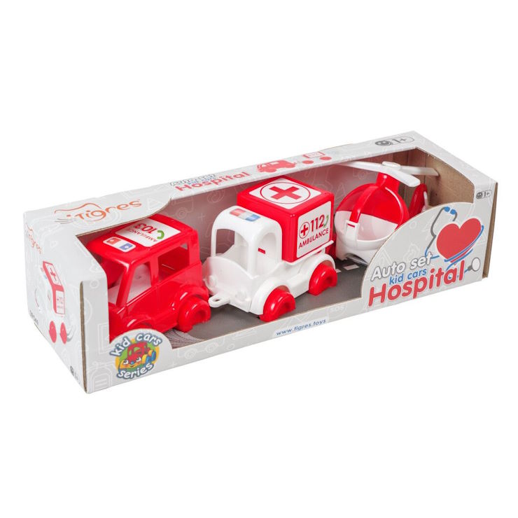 Ігровий набір «Швидка допомога Kid»: 3 види техніки, у коробці 29,5х9,5х7,5 см