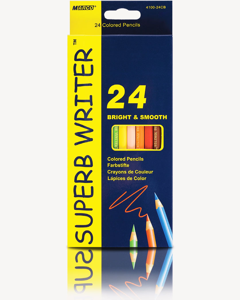 Олівці «Super Writer» шестигранні на 24 кольори, ТМ Marco